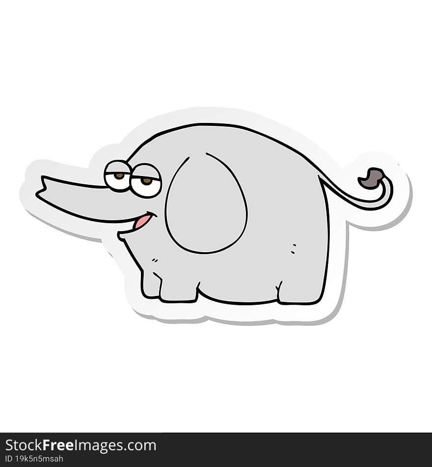 sticker of a cartoon elephant squirting water