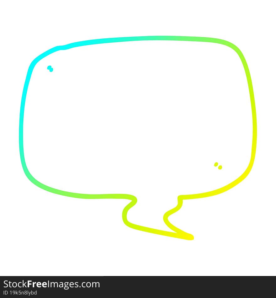 cold gradient line drawing cartoon speech bubble