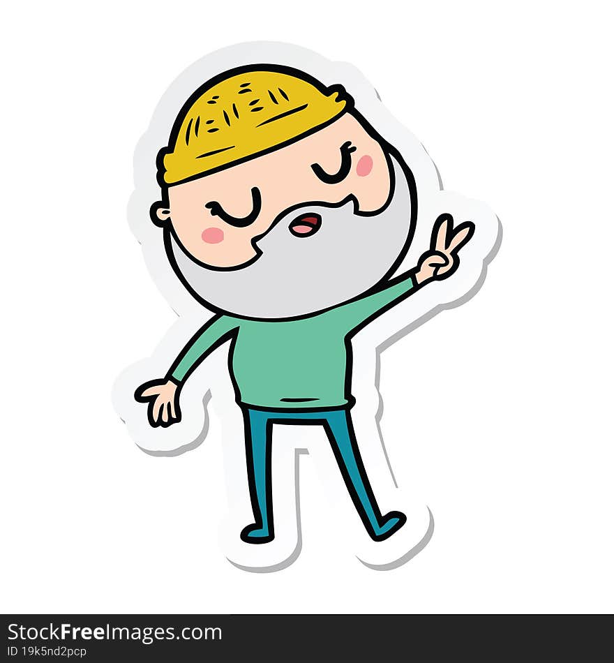 sticker of a cartoon man with beard