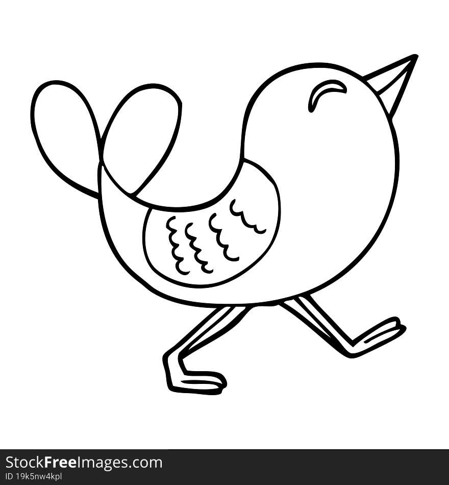 line drawing cartoon bluebird