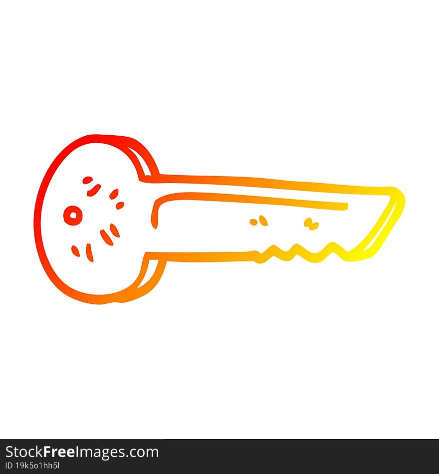 warm gradient line drawing cartoon metal key