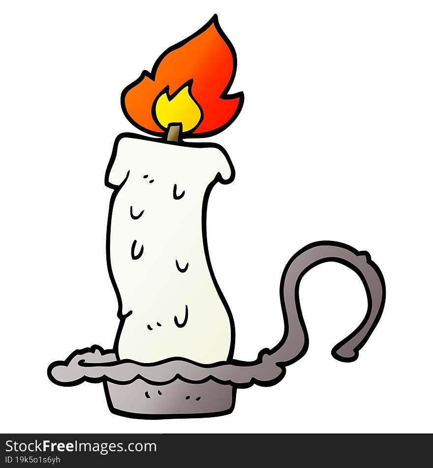 cartoon doodle burning candle