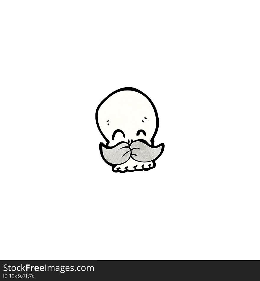 cartoon skull with mustache