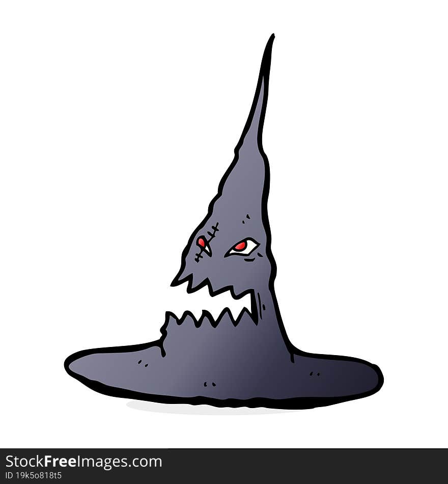 cartoon spooky witches hat