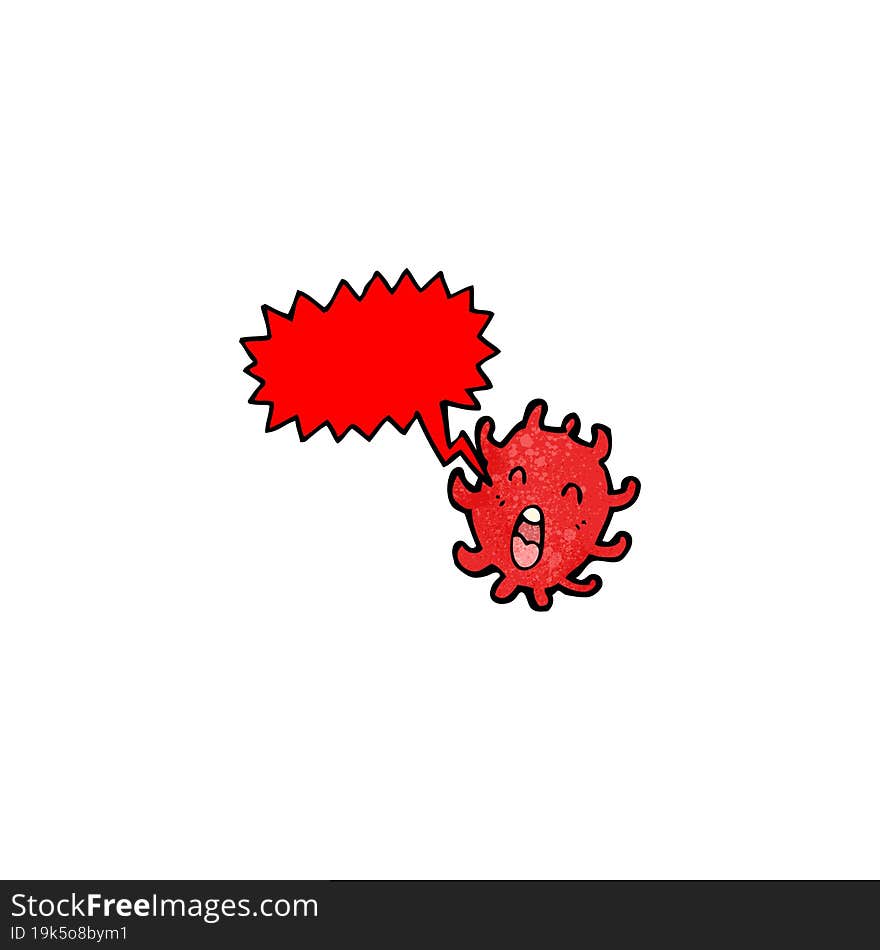 cartoon microscopic cell with speech bubble