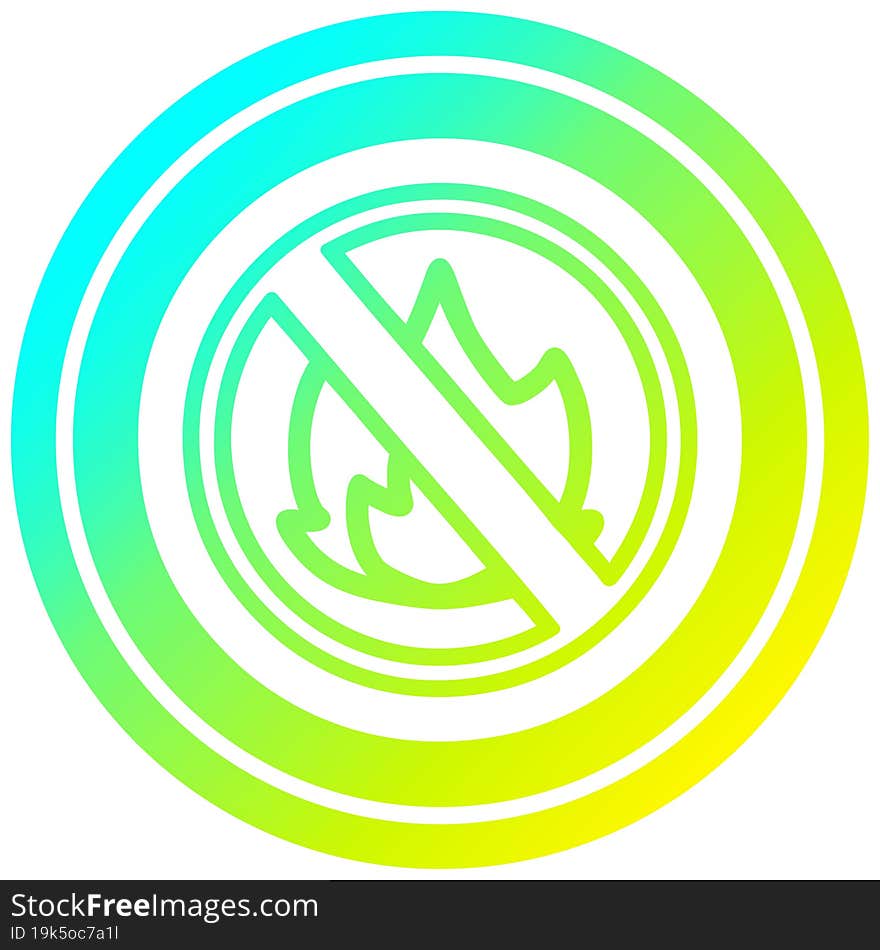 no flames circular icon with cool gradient finish. no flames circular icon with cool gradient finish