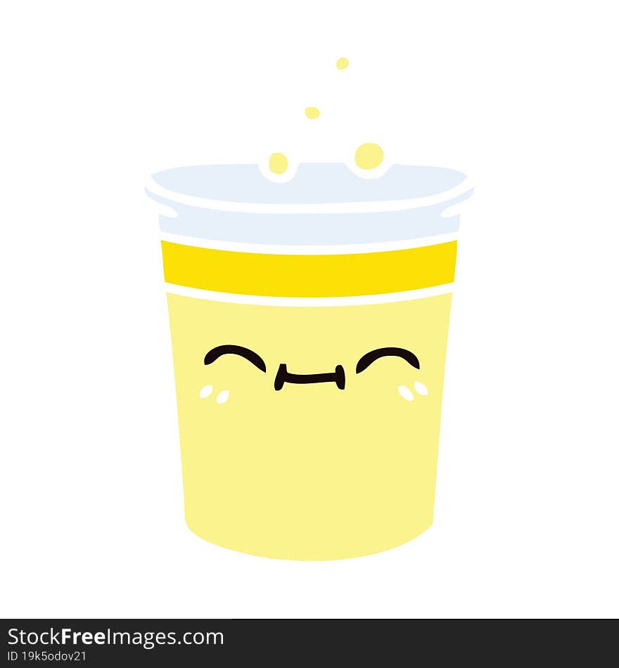 quirky hand drawn cartoon cup of lemonade