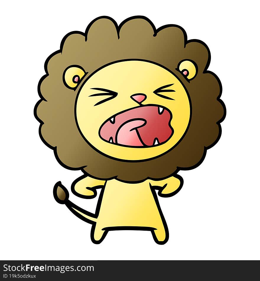 cartoon angry lion. cartoon angry lion