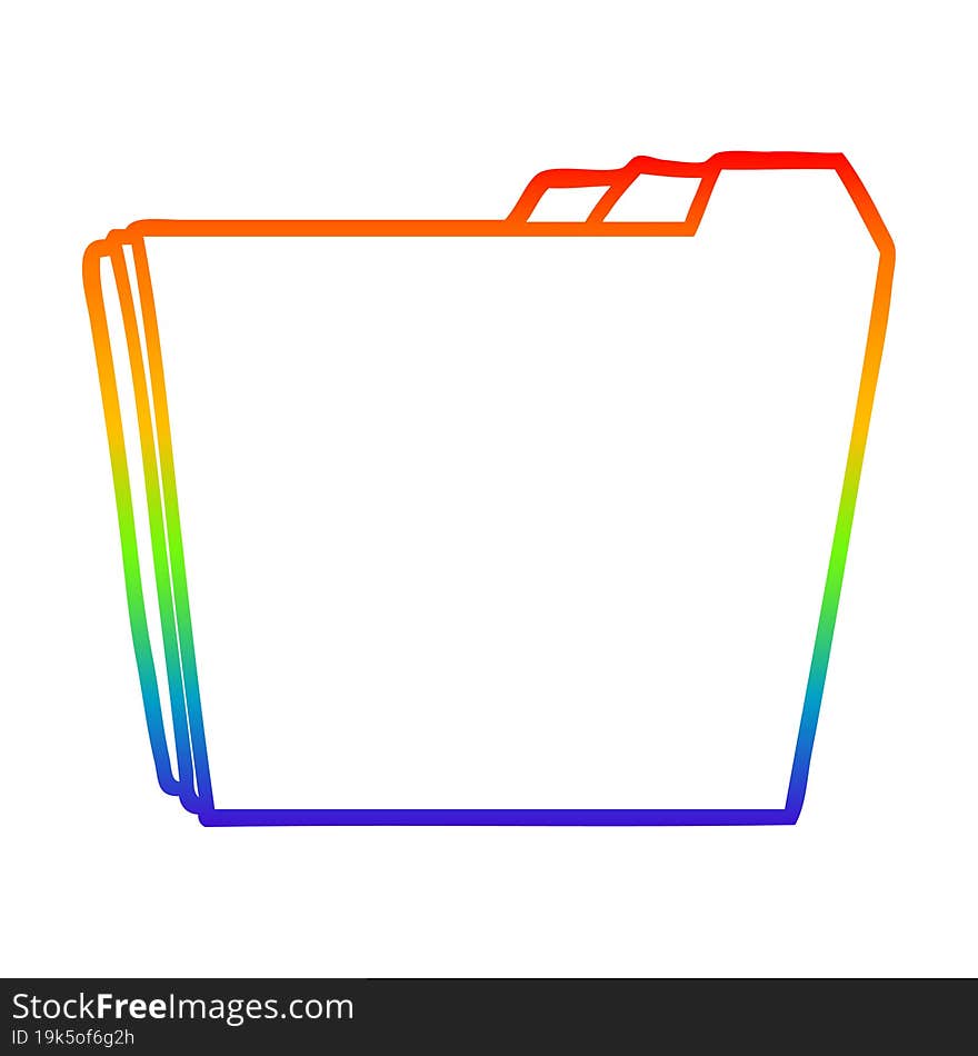 rainbow gradient line drawing cartoon business folders