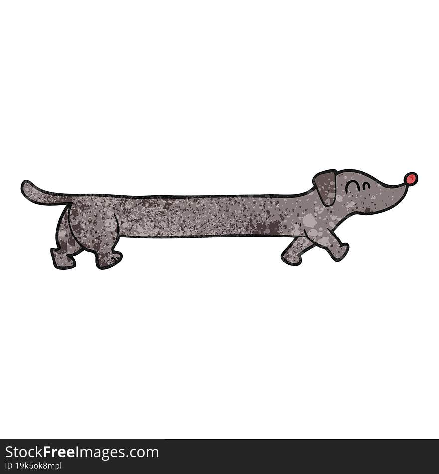 textured cartoon dachshund