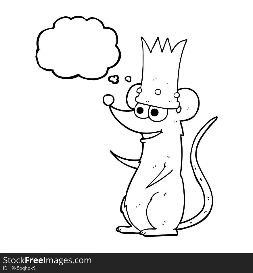 freehand drawn thought bubble cartoon rat king. freehand drawn thought bubble cartoon rat king