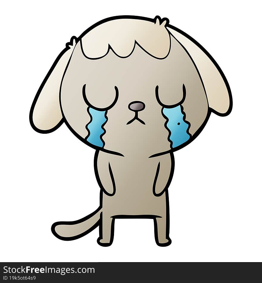 cute cartoon dog crying. cute cartoon dog crying