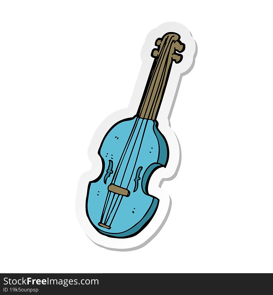 sticker of a cartoon violin