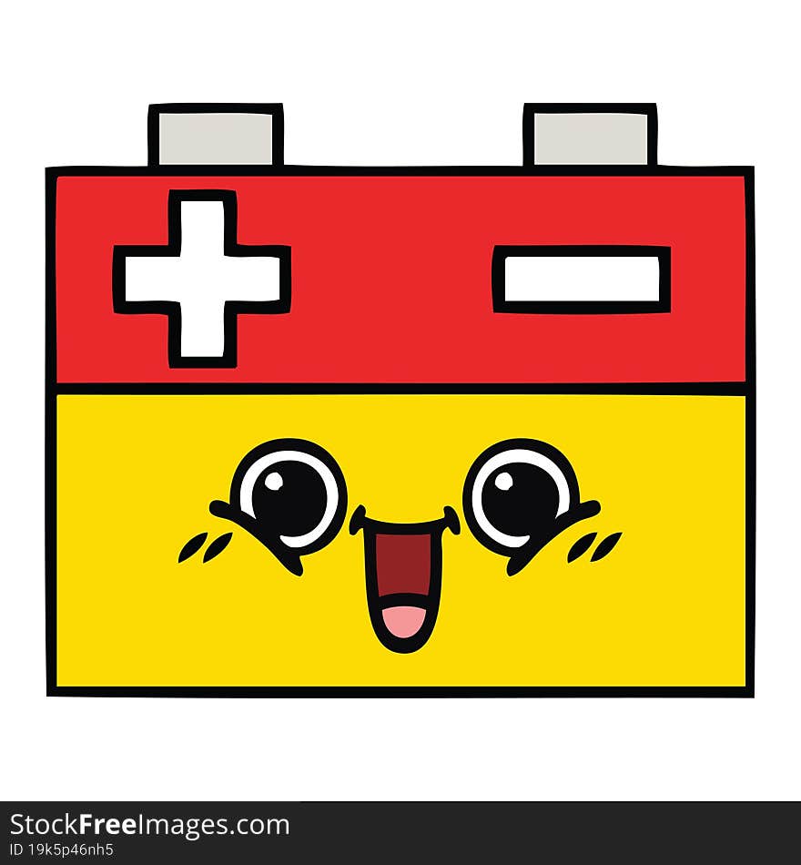 cute cartoon of a car battery. cute cartoon of a car battery