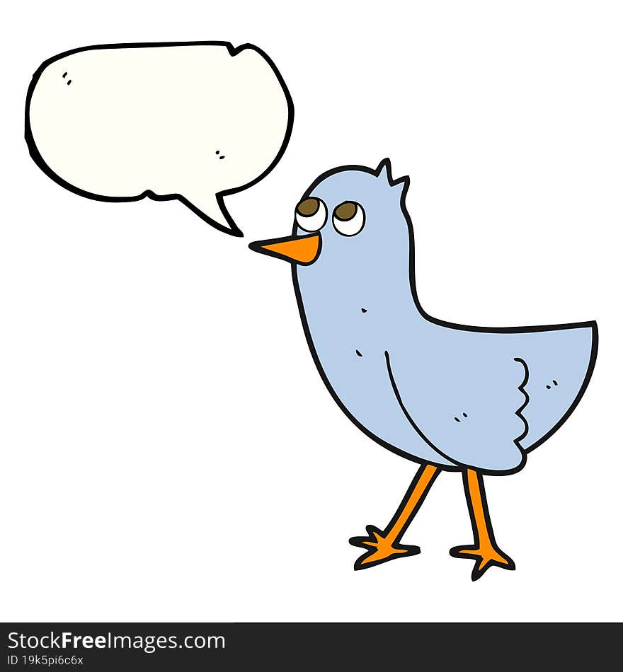 speech bubble cartoon bird