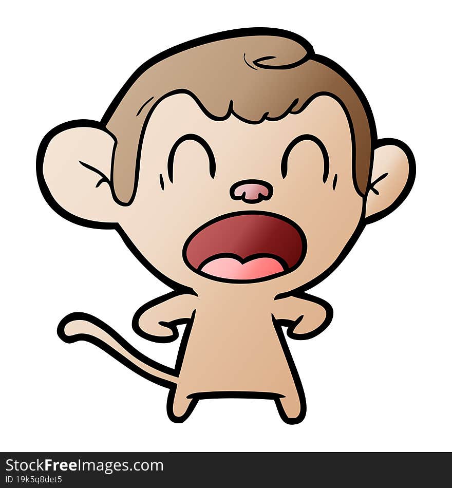 shouting cartoon monkey. shouting cartoon monkey