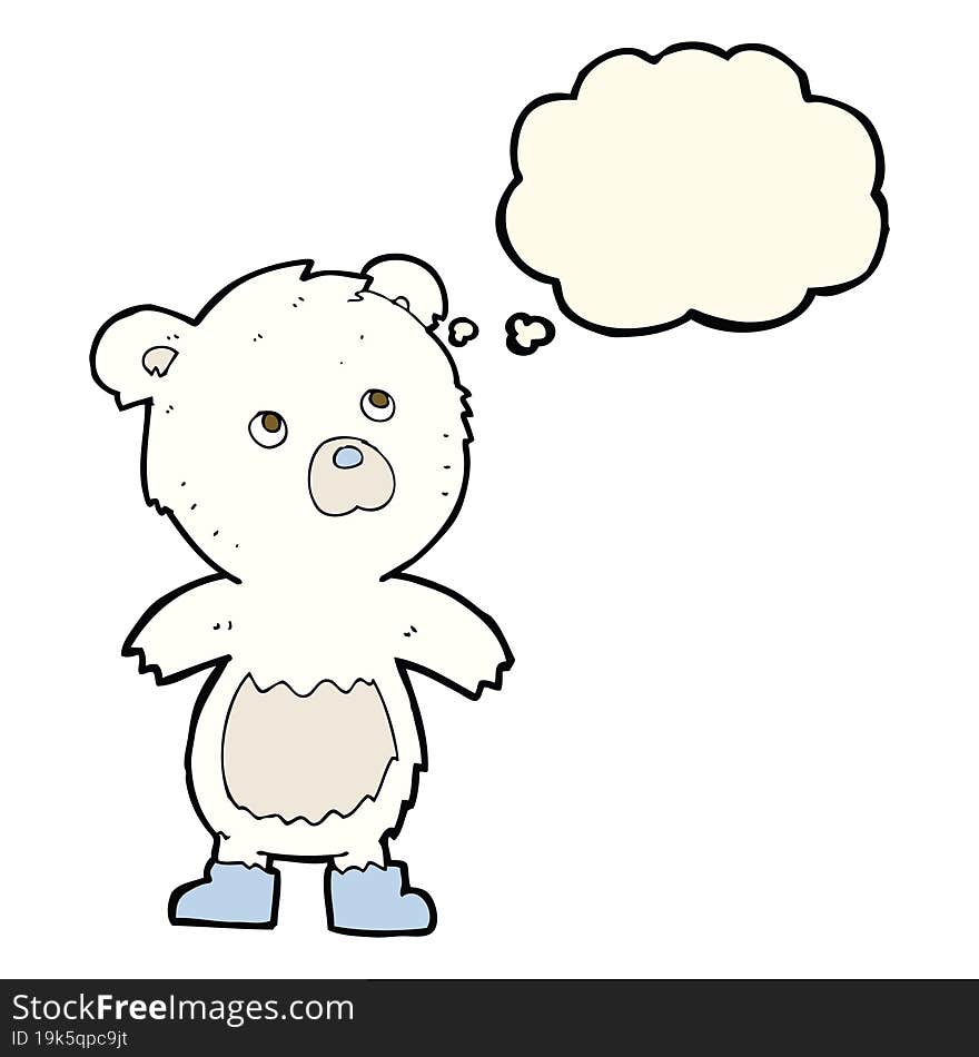 Cartoon Cute Little Bear With Thought Bubble