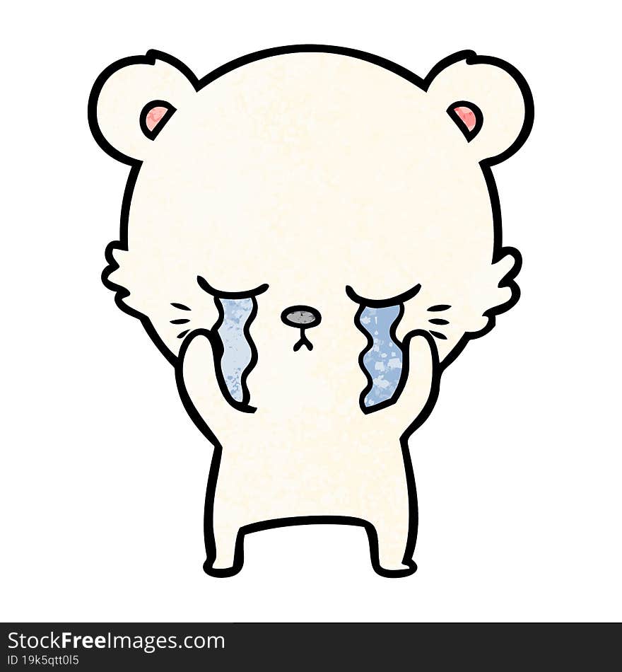 crying cartoon polarbear. crying cartoon polarbear