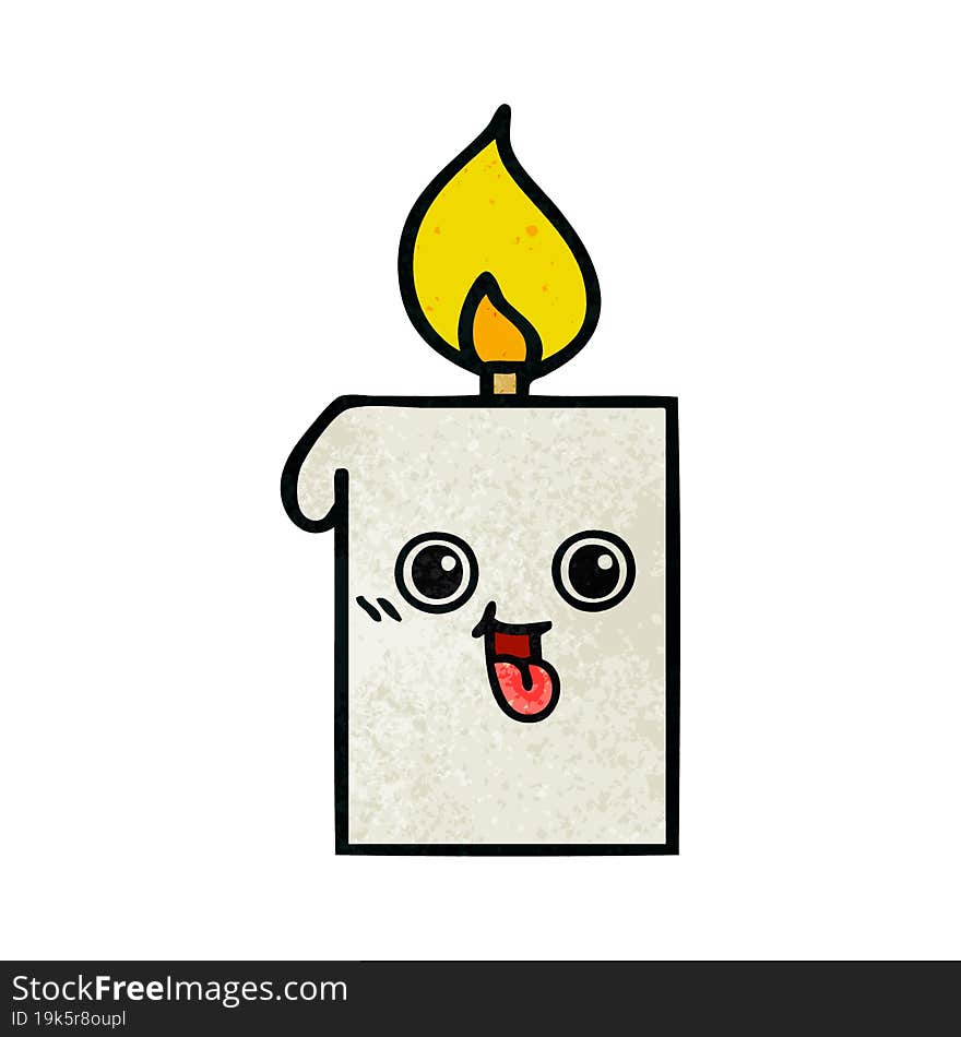 retro grunge texture cartoon lit candle