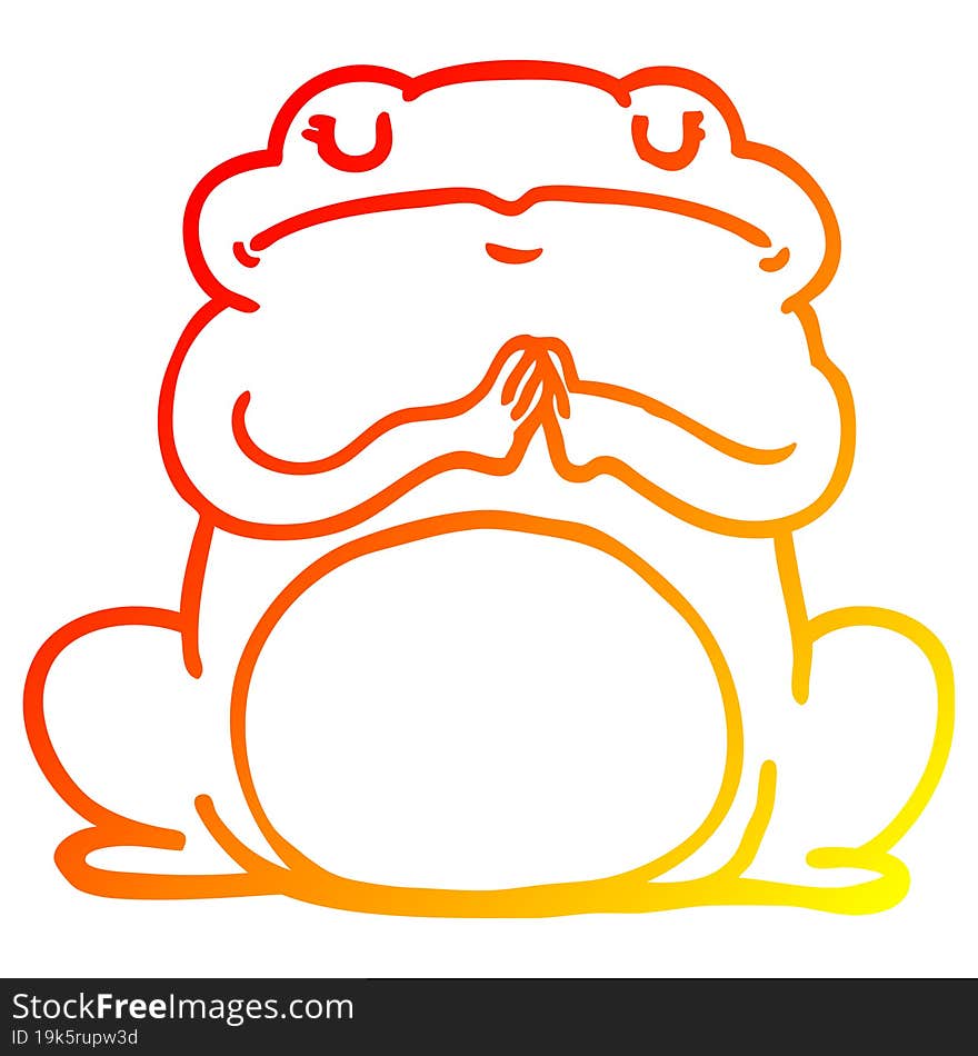 warm gradient line drawing cartoon arrogant frog