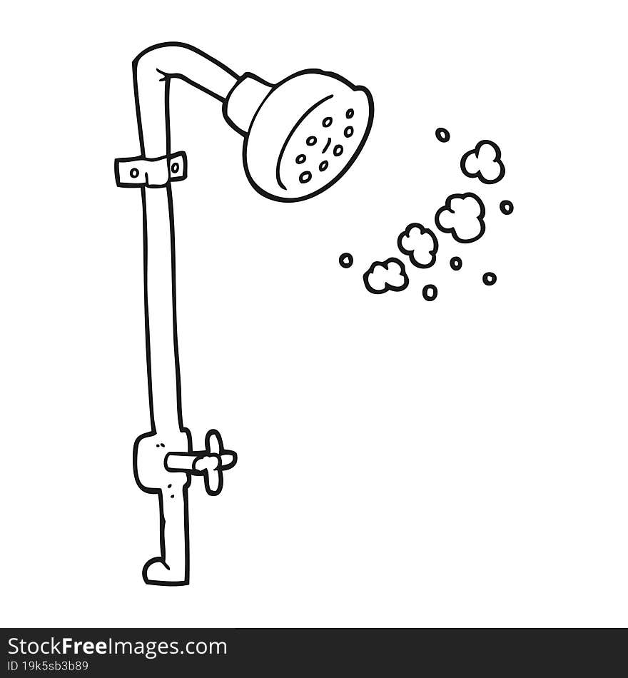 black and white cartoon shower