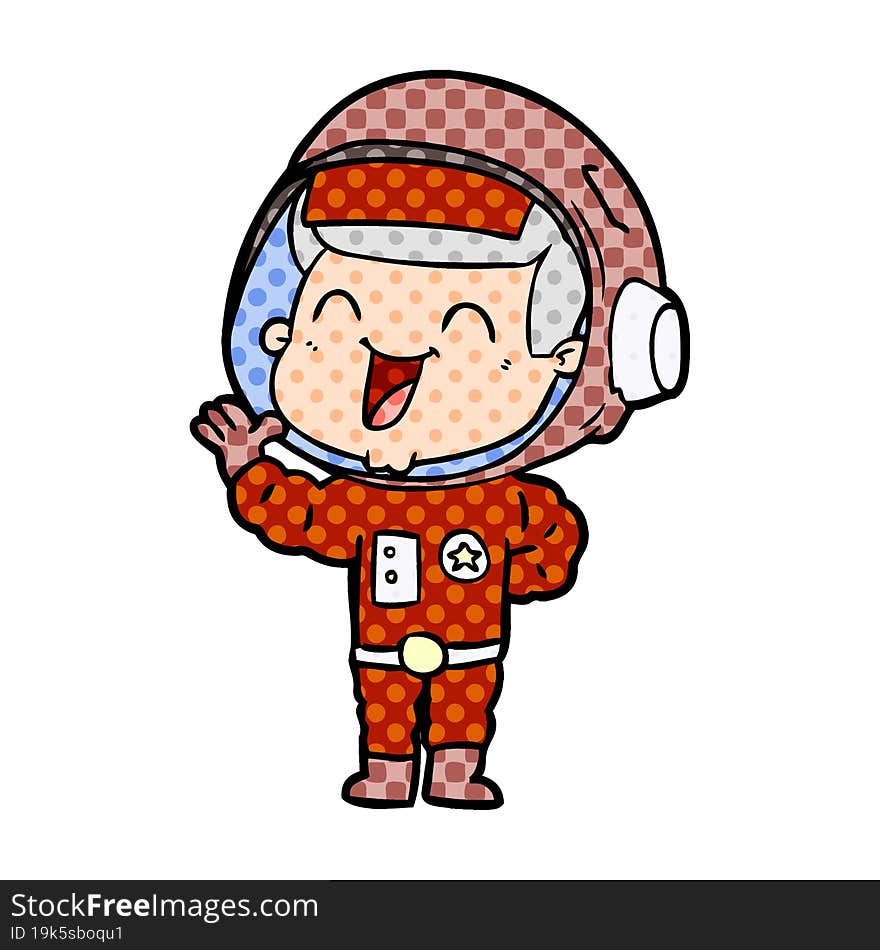 happy cartoon astronaut. happy cartoon astronaut