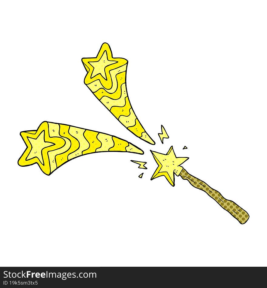 comic book style cartoon magic wand