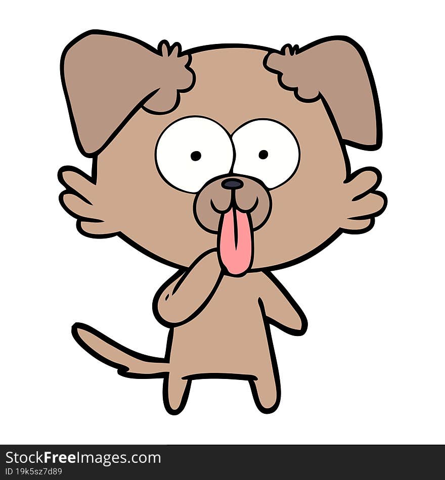 cartoon dog with tongue sticking out. cartoon dog with tongue sticking out