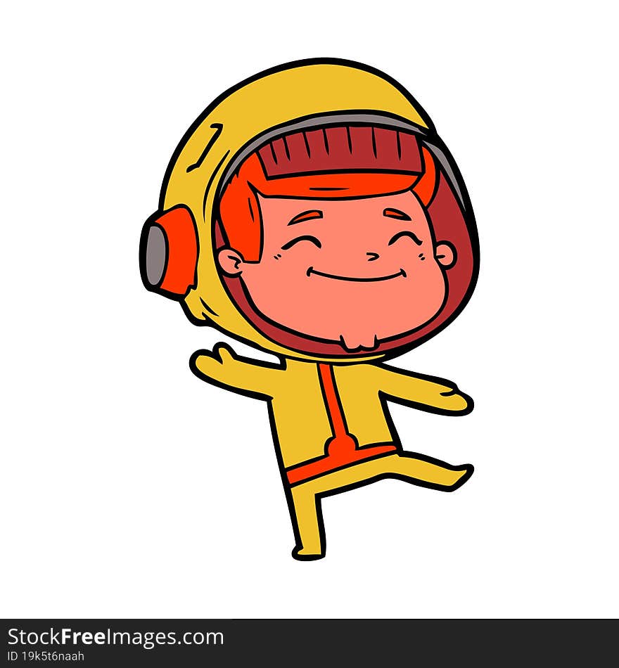 happy cartoon astronaut. happy cartoon astronaut