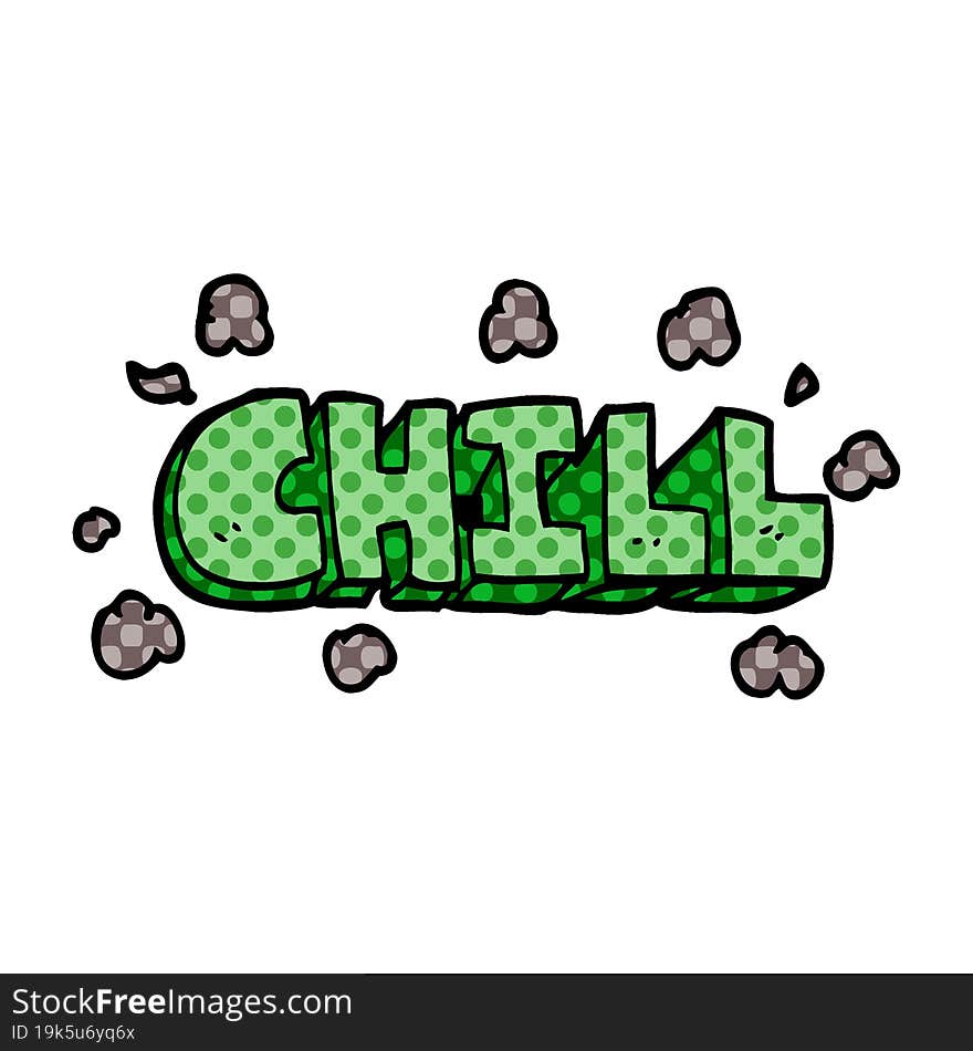 Cartoon Doodle Chill Sign