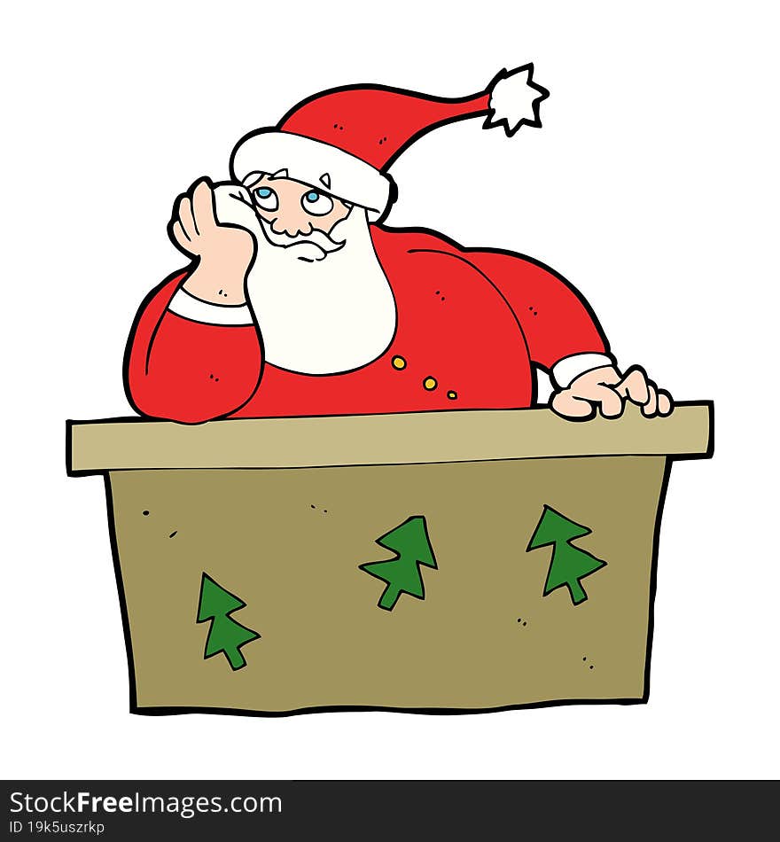 Cartoon Bored Santa Claus