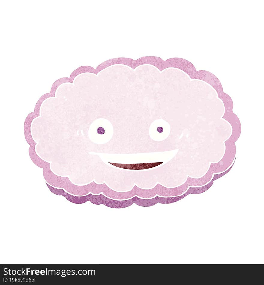 cartoon happy pink cloud