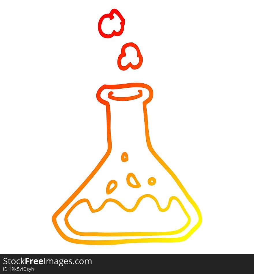 warm gradient line drawing cartoon science experiment