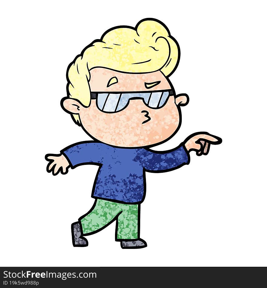 cartoon cool guy. cartoon cool guy