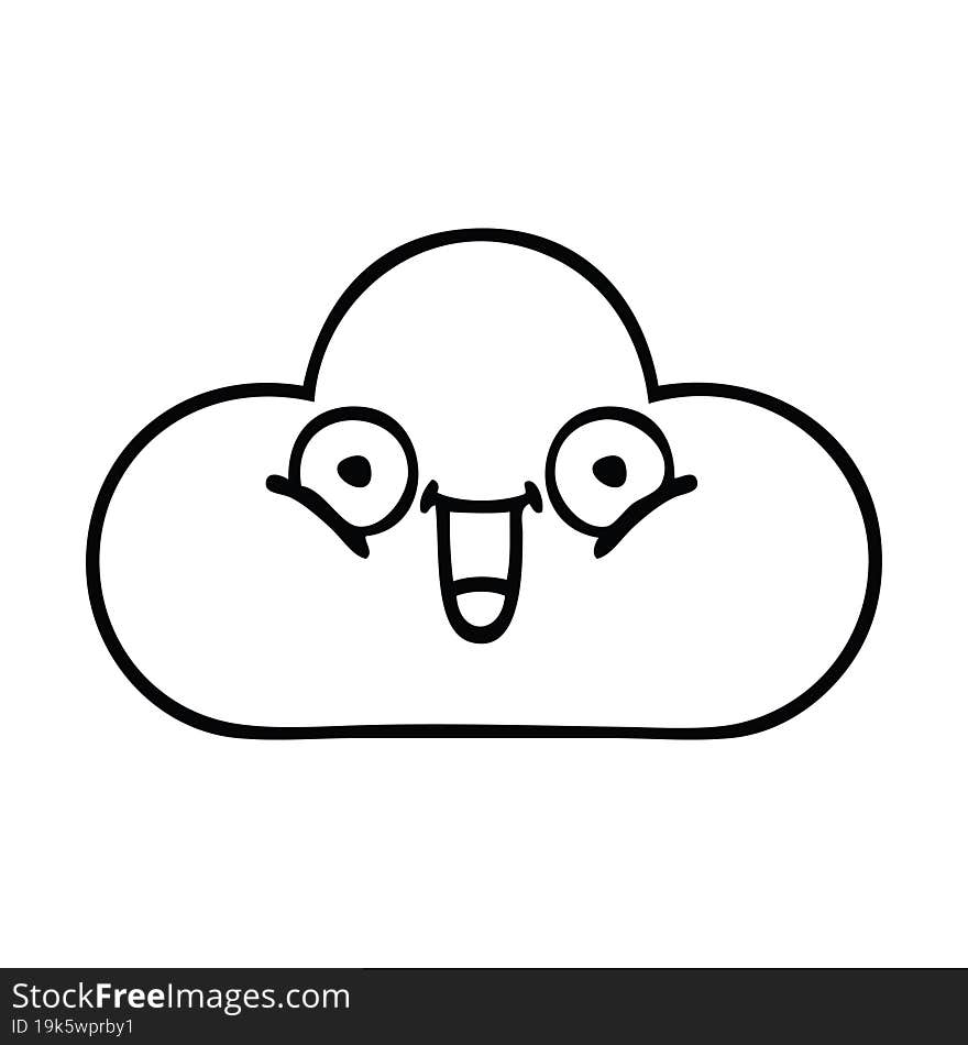 Line Drawing Cartoon White Cloud