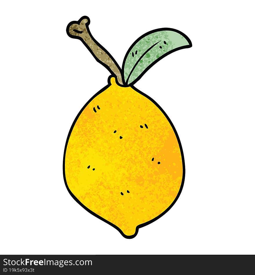 cartoon doodle organic lemon