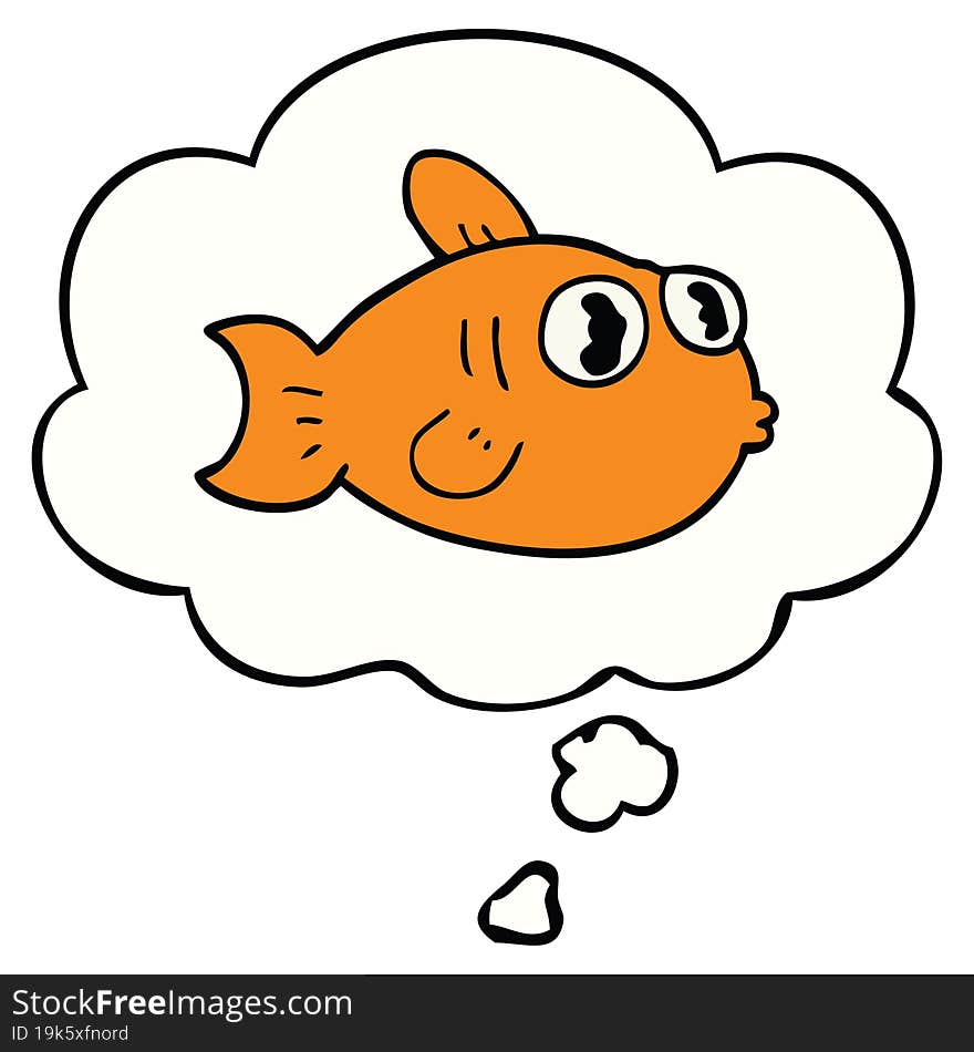 cartoon fish and thought bubble