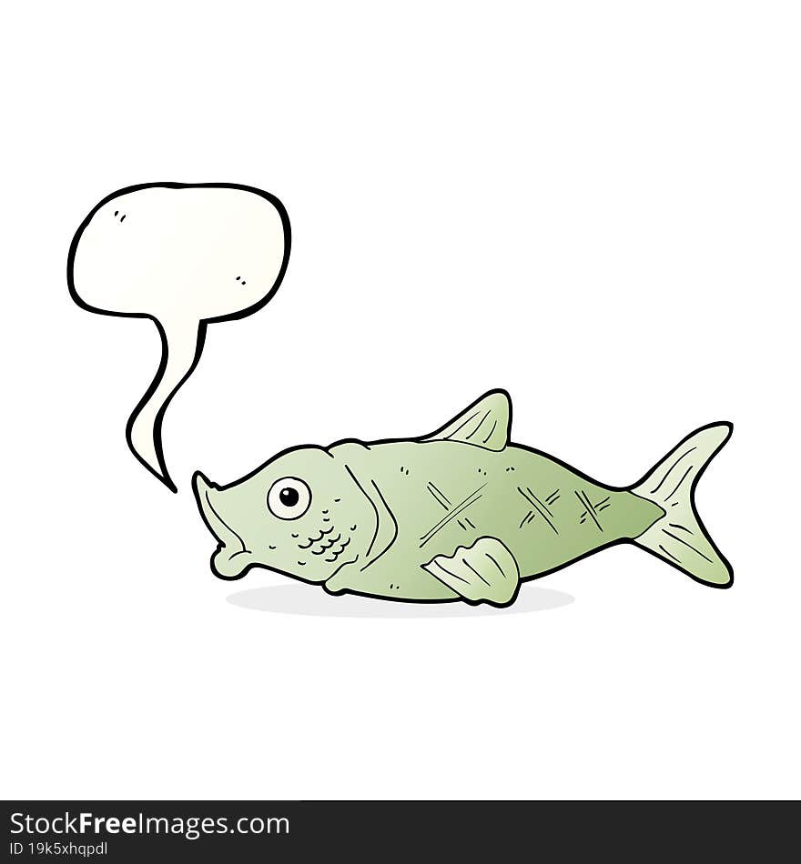 cartoon fish with speech bubble