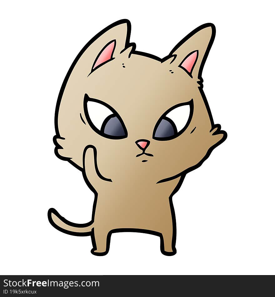 confused cartoon cat. confused cartoon cat