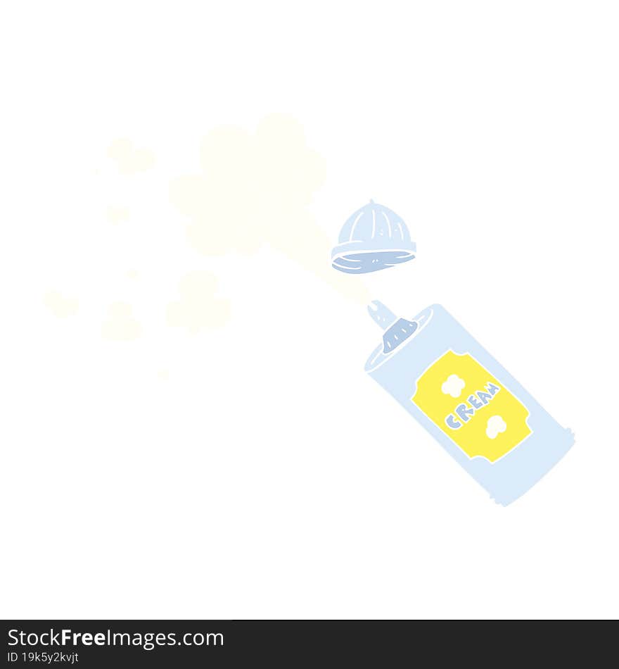 flat color illustration of a cartoon squirting whipped cream