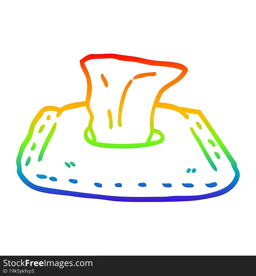 rainbow gradient line drawing cartoon toilet wipes