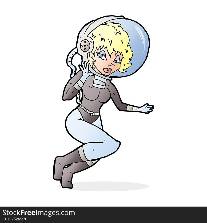 cartoon space woman