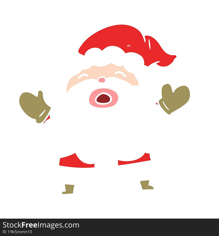 flat color style cartoon santa claus shouting in frustration