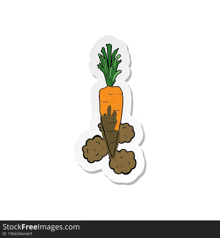 Sticker Of A Cartoon Carrot