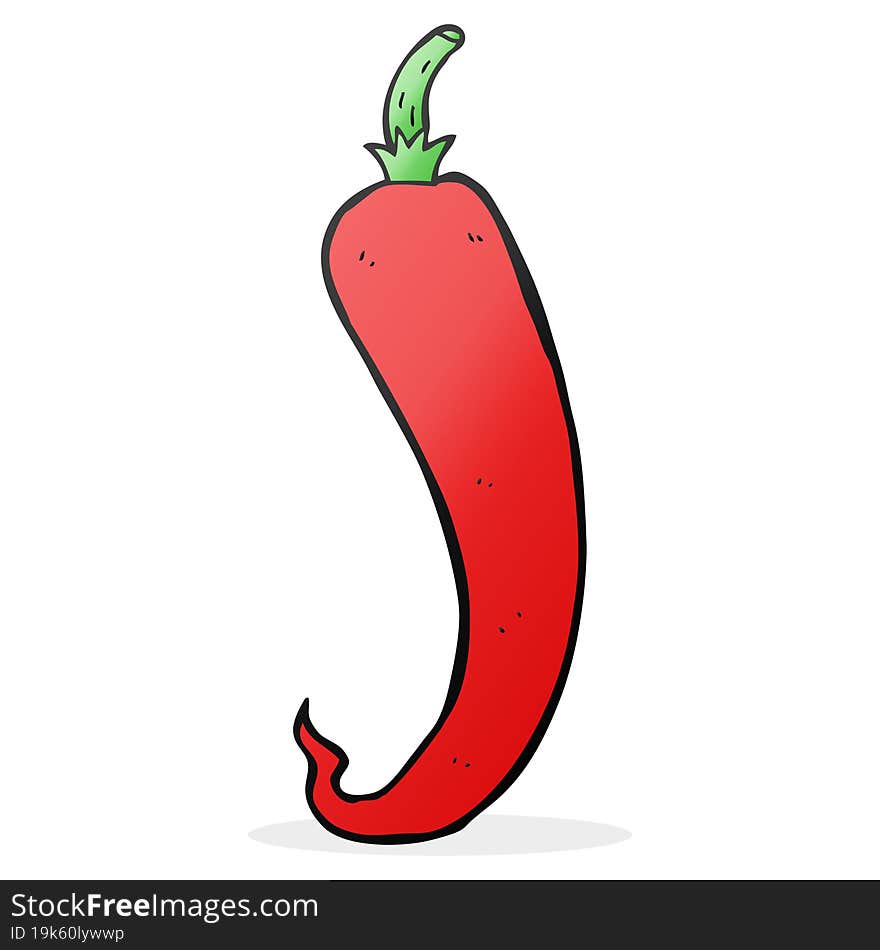 freehand drawn cartoon chilli pepper