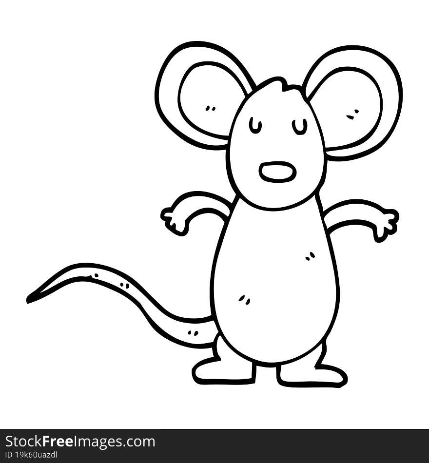 line drawing cartoon mouse rat