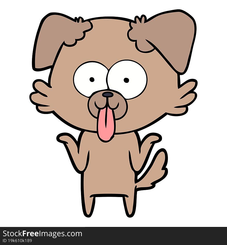 cartoon dog with tongue sticking out. cartoon dog with tongue sticking out