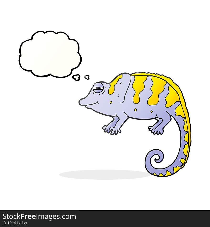 thought bubble cartoon chameleon