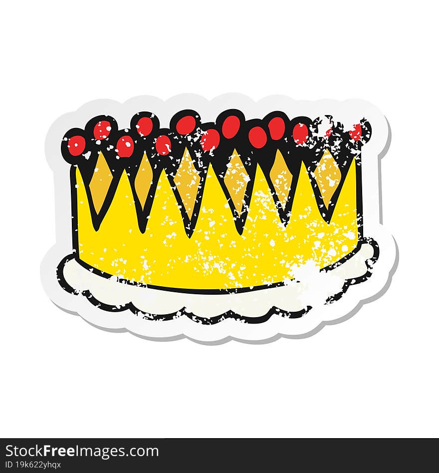 retro distressed sticker of a cartoon crown