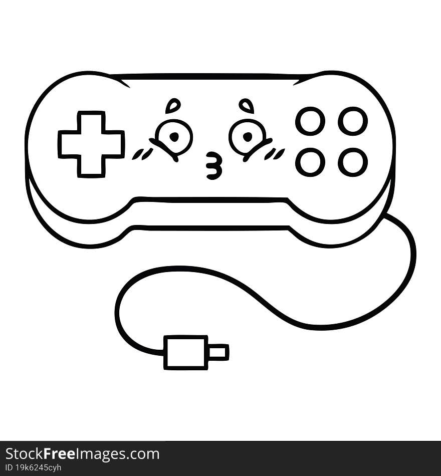 line drawing cartoon game controller